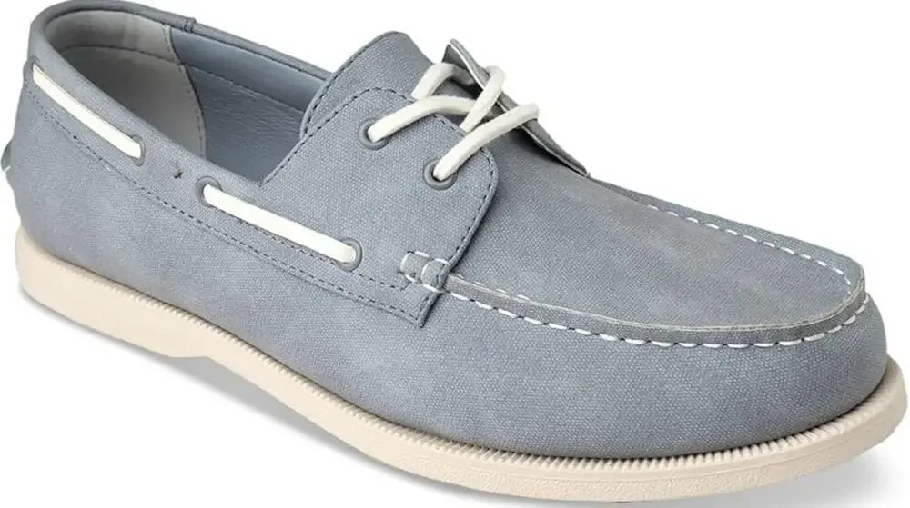 Club Room Men's Padded Elliot Round Toe Boat Shoes Light Blue Moc Size 8M